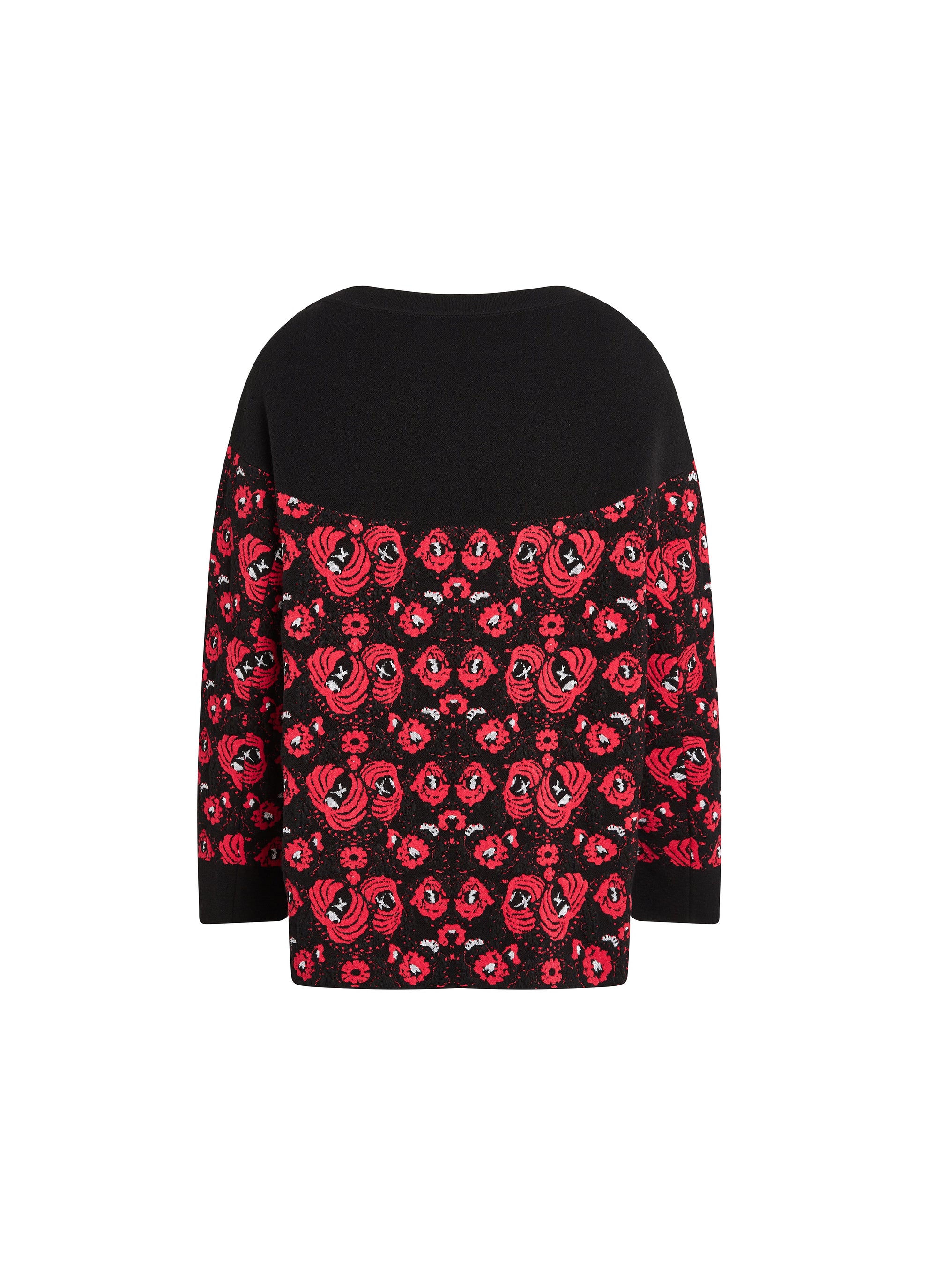 Wool Long Sleeve Sweater - Black & Red