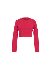 Wool Supreme long-sleeved cardigan - Red