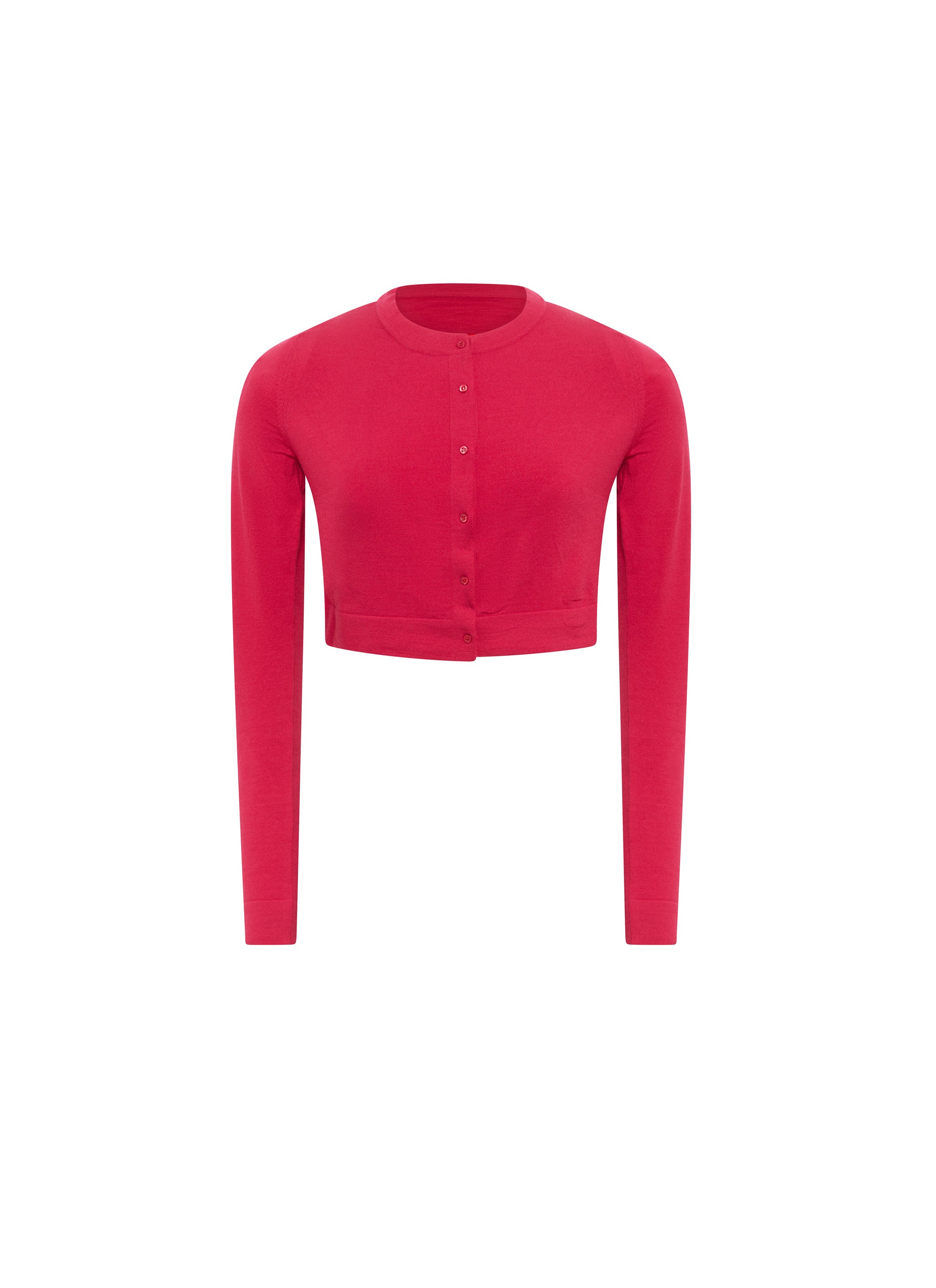 Wool Supreme long-sleeved cardigan - Magenta