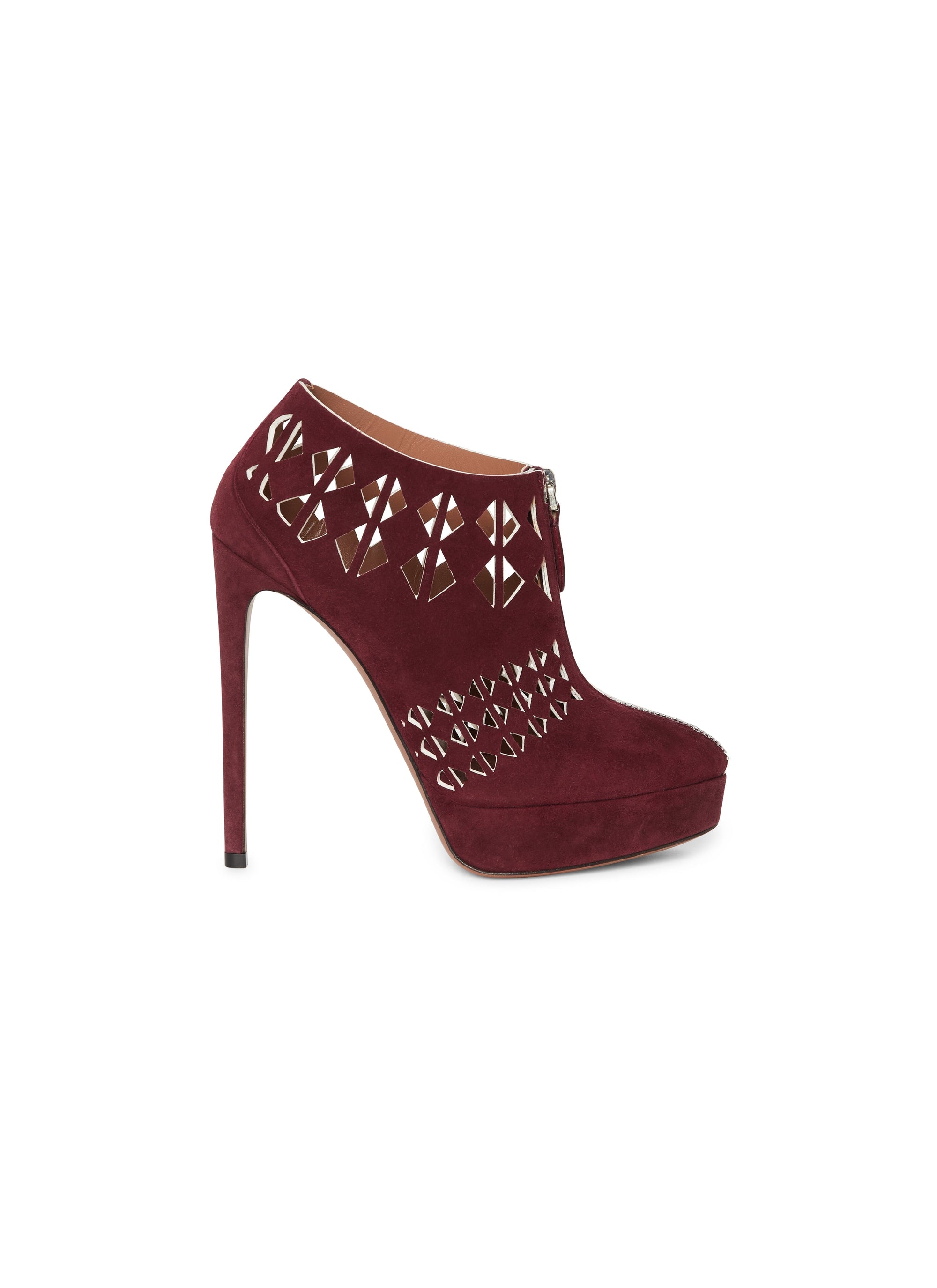 Leather ankle boots with stiletto heels - Cassis