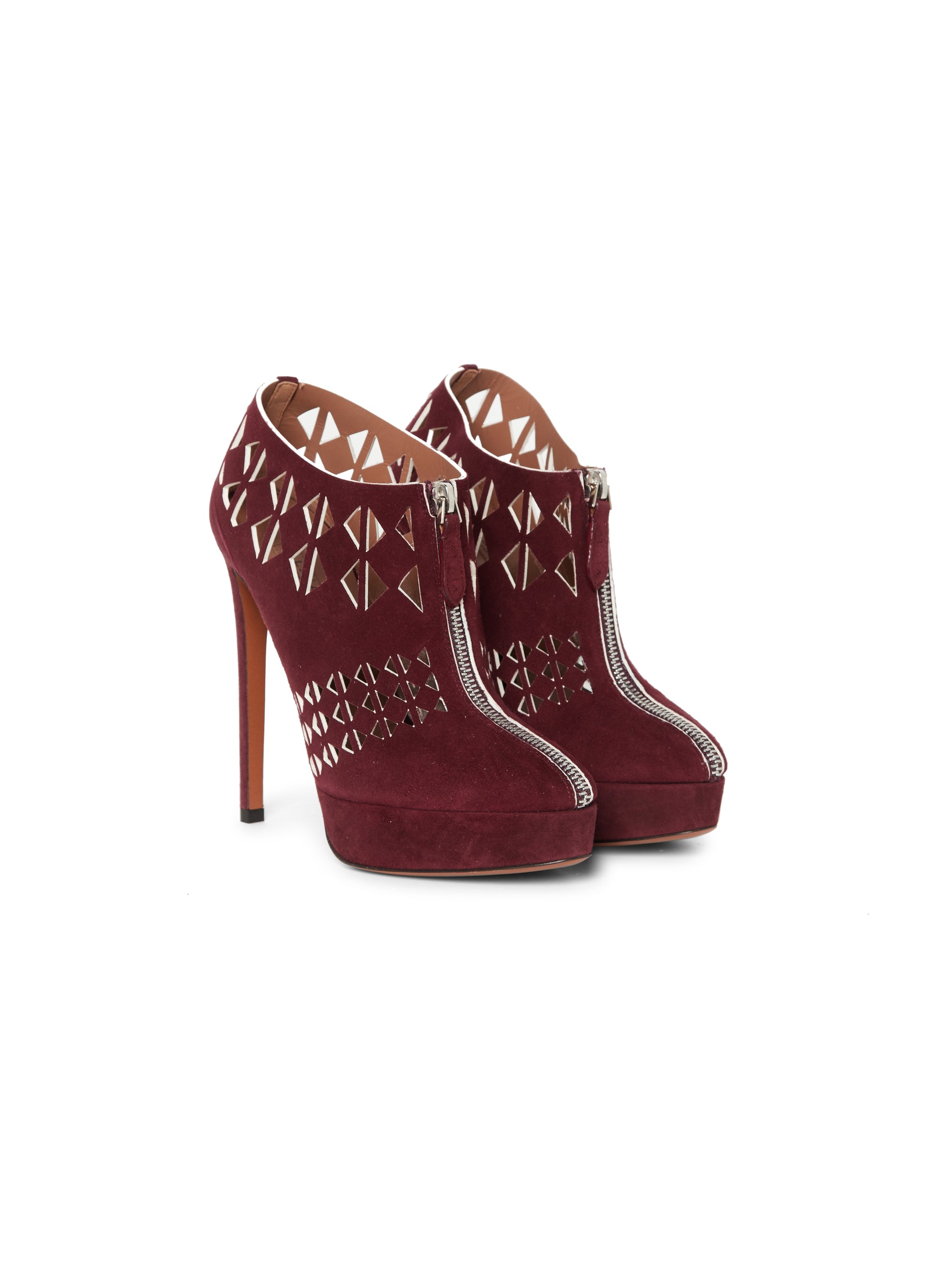 Bottines à talons aiguilles en cuir - Cassis