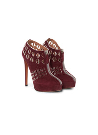 Leather ankle boots with stiletto heels - Cassis