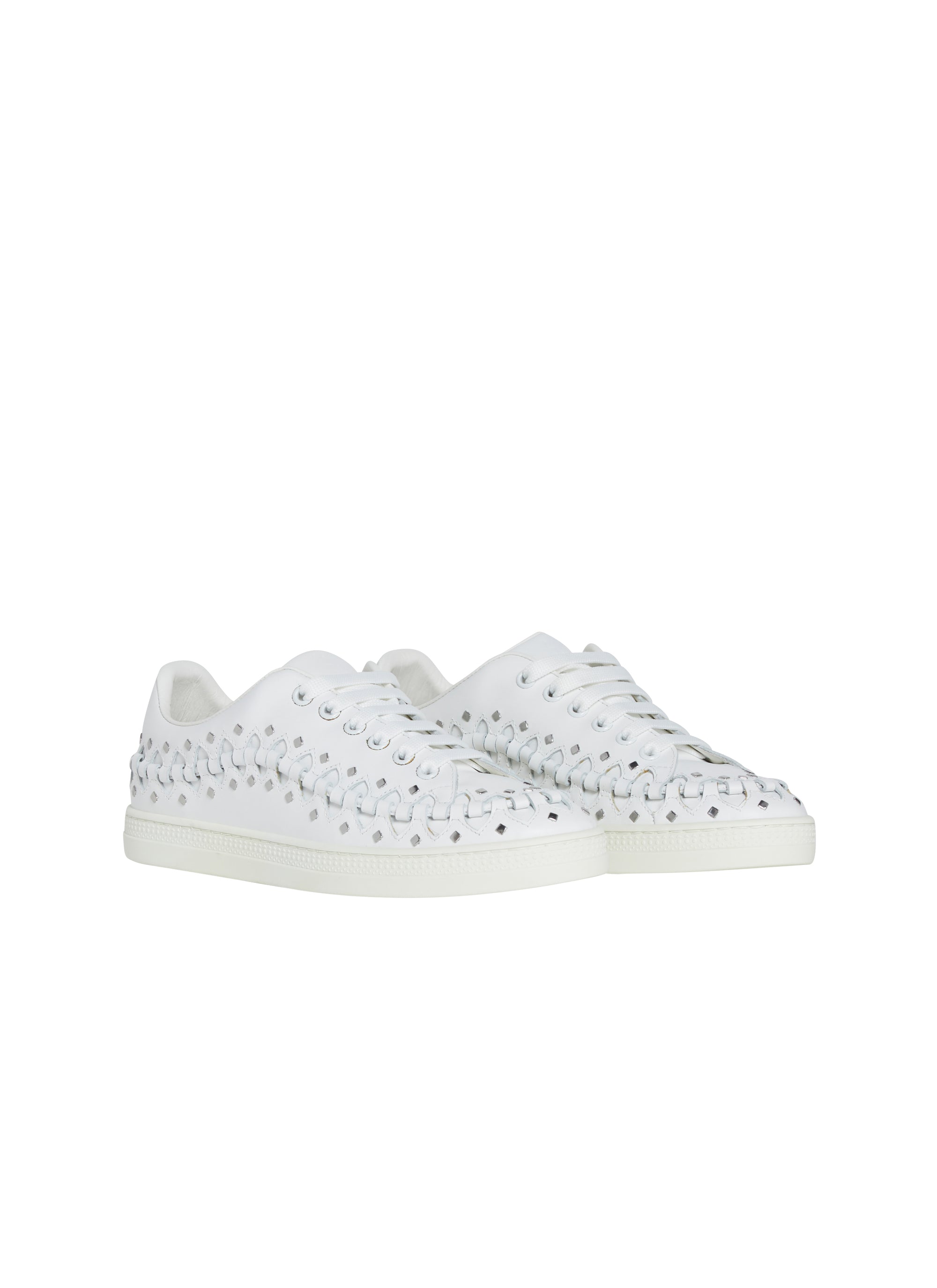 Baskets à lacets en cuir - Blanc