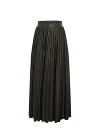 Diving maxi skirt in leather - Black