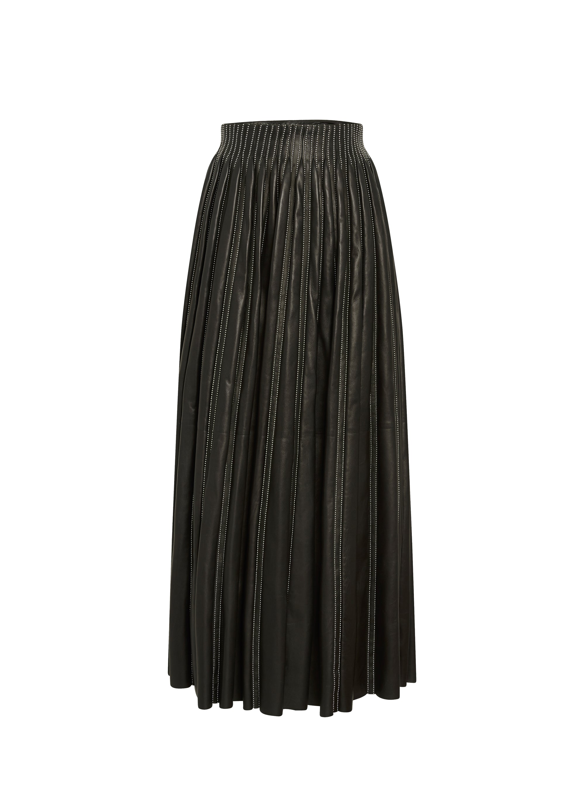 Diving maxi skirt in leather - Black