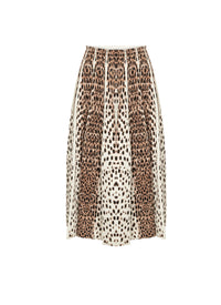 Cheetah Print Maxi skirt - Light Beige