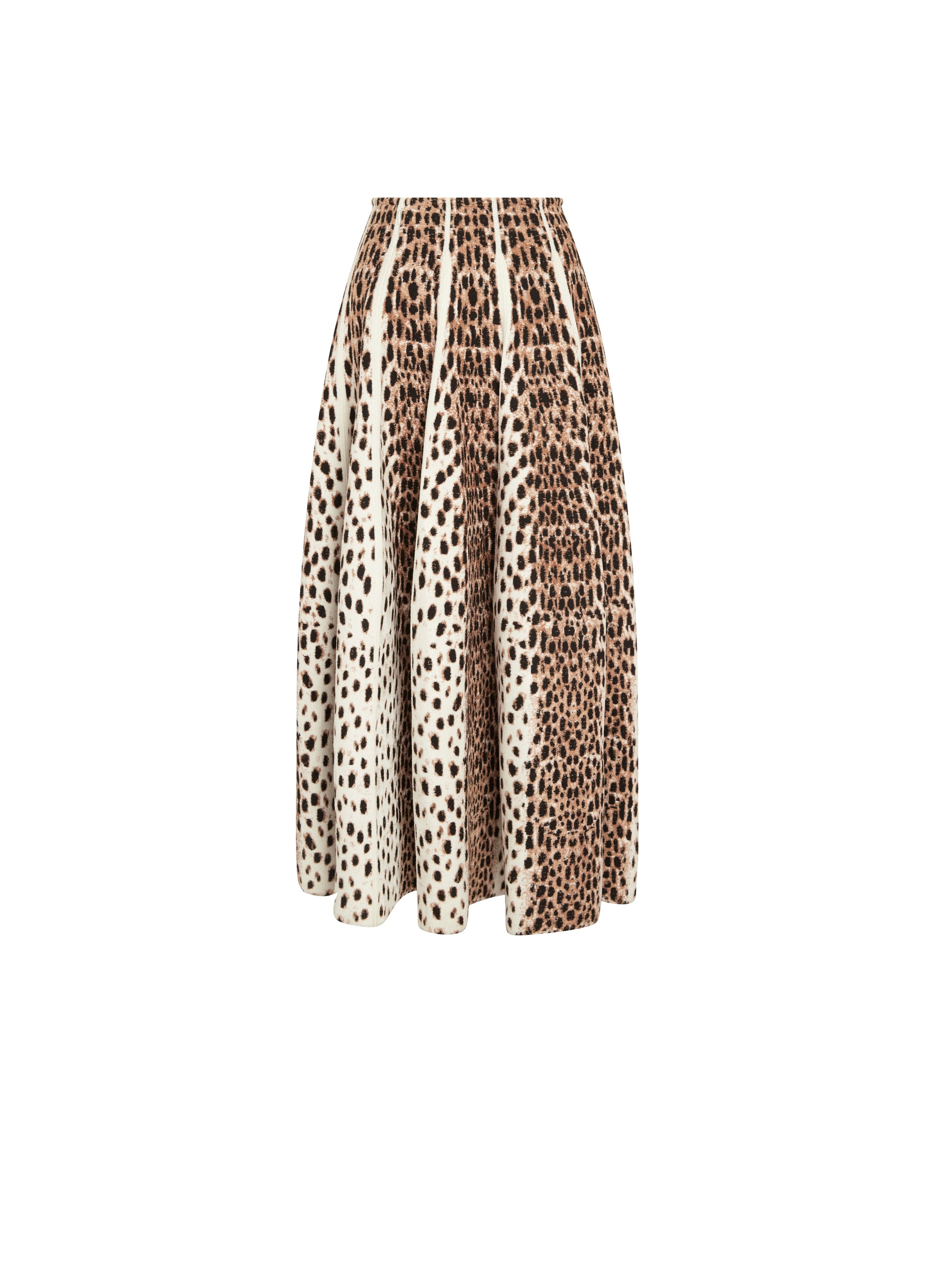 Jupe longue à motif guépard - Beige Clair