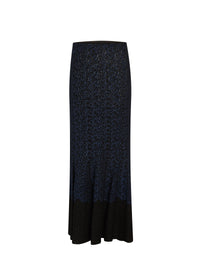 Long Skirt Jungle bi-material - Black & Midnight