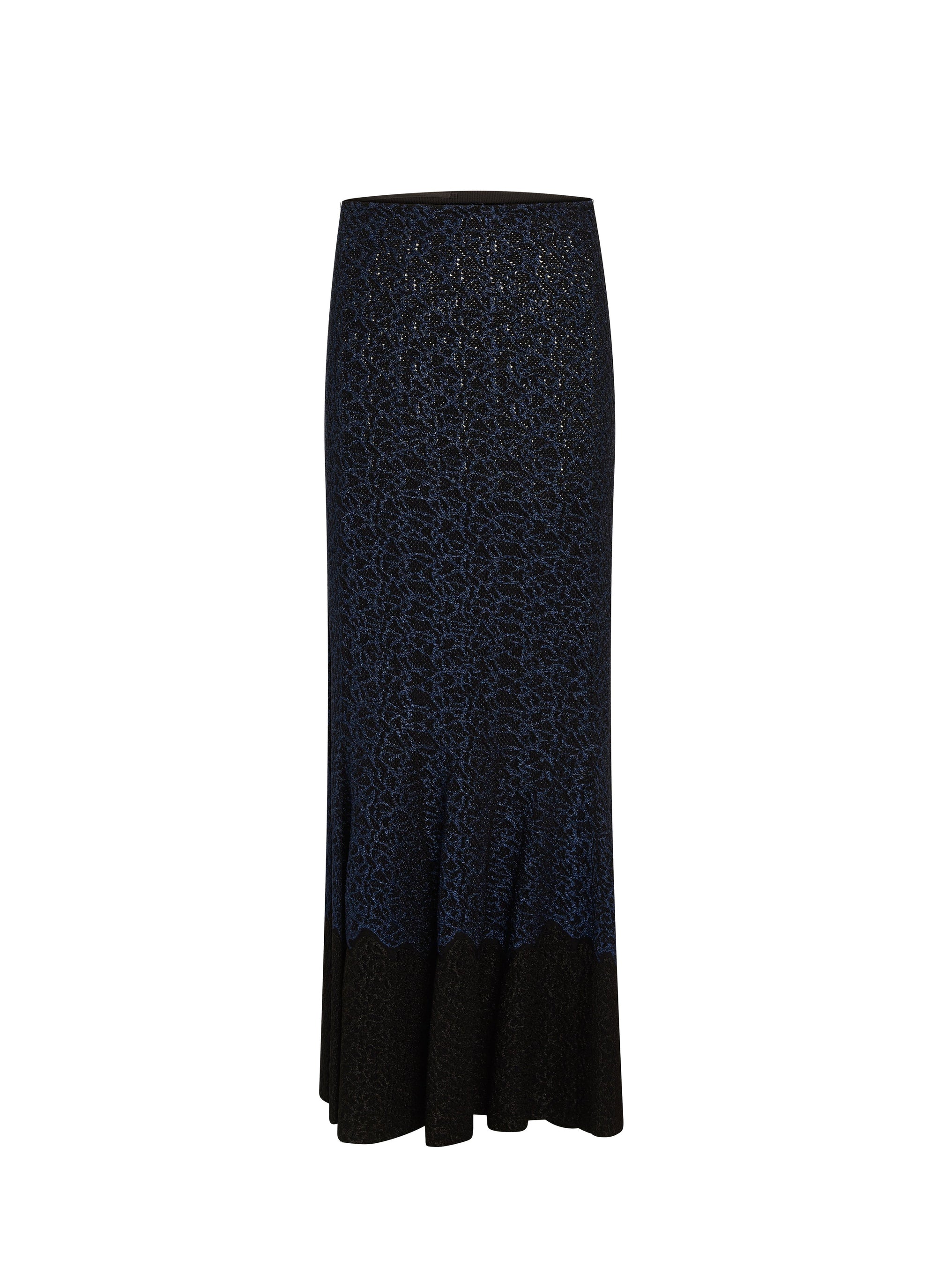 Long Skirt Jungle bi-material - Black & Midnight