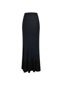 Long Skirt Jungle bi-material - Black & Midnight