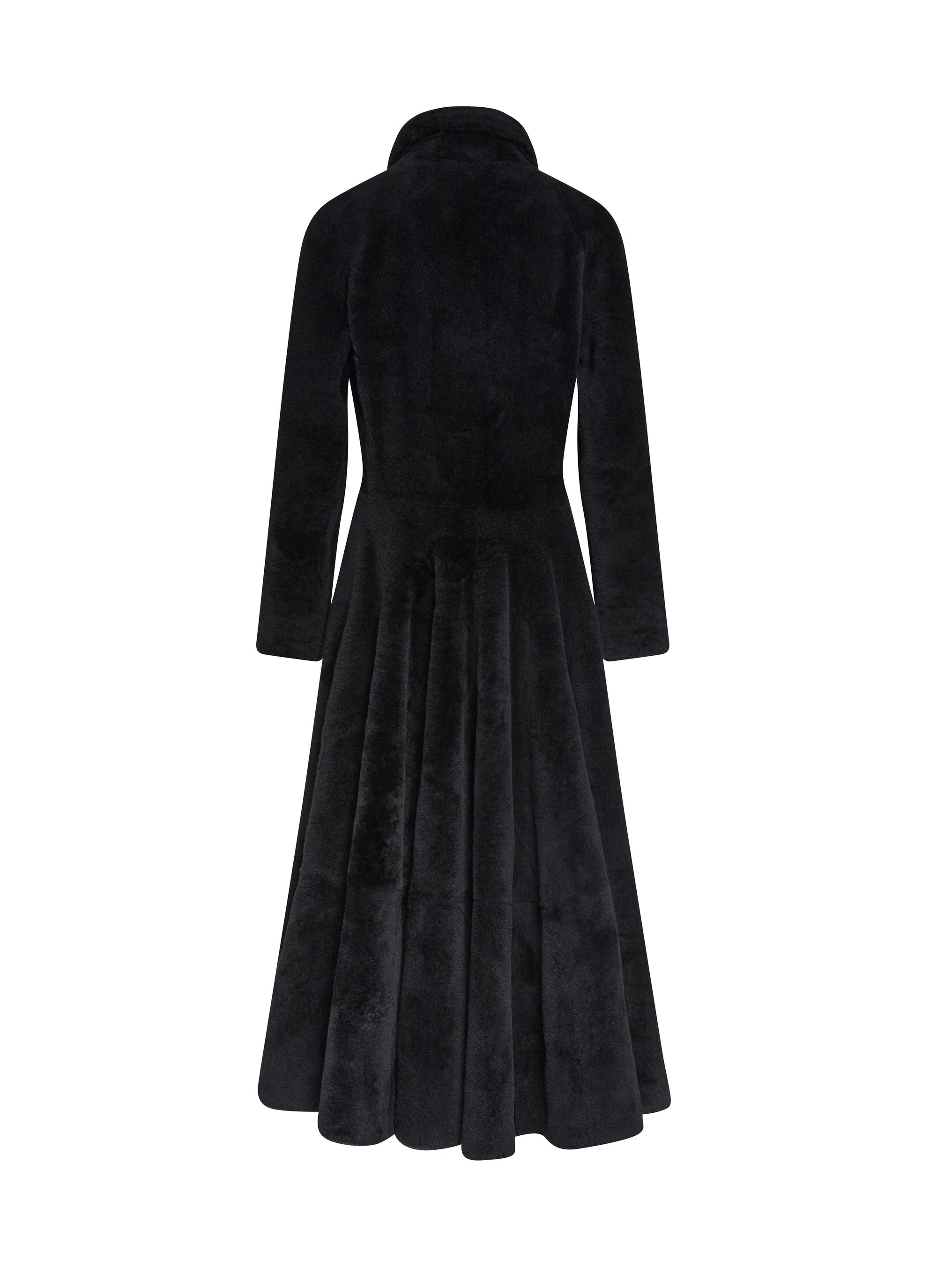 Manteau croisé à double boutonnage en cuir - Noir