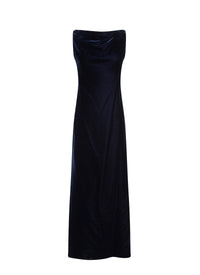 Robe sans manches en velours - Marine Foncé