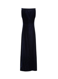 Robe sans manches en velours - Marine Foncé