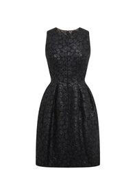 Short sleeveless wool ball dress - Black & Night