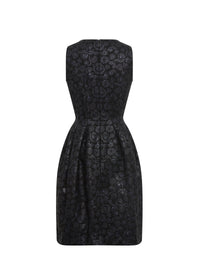 Short sleeveless wool ball dress - Black & Night