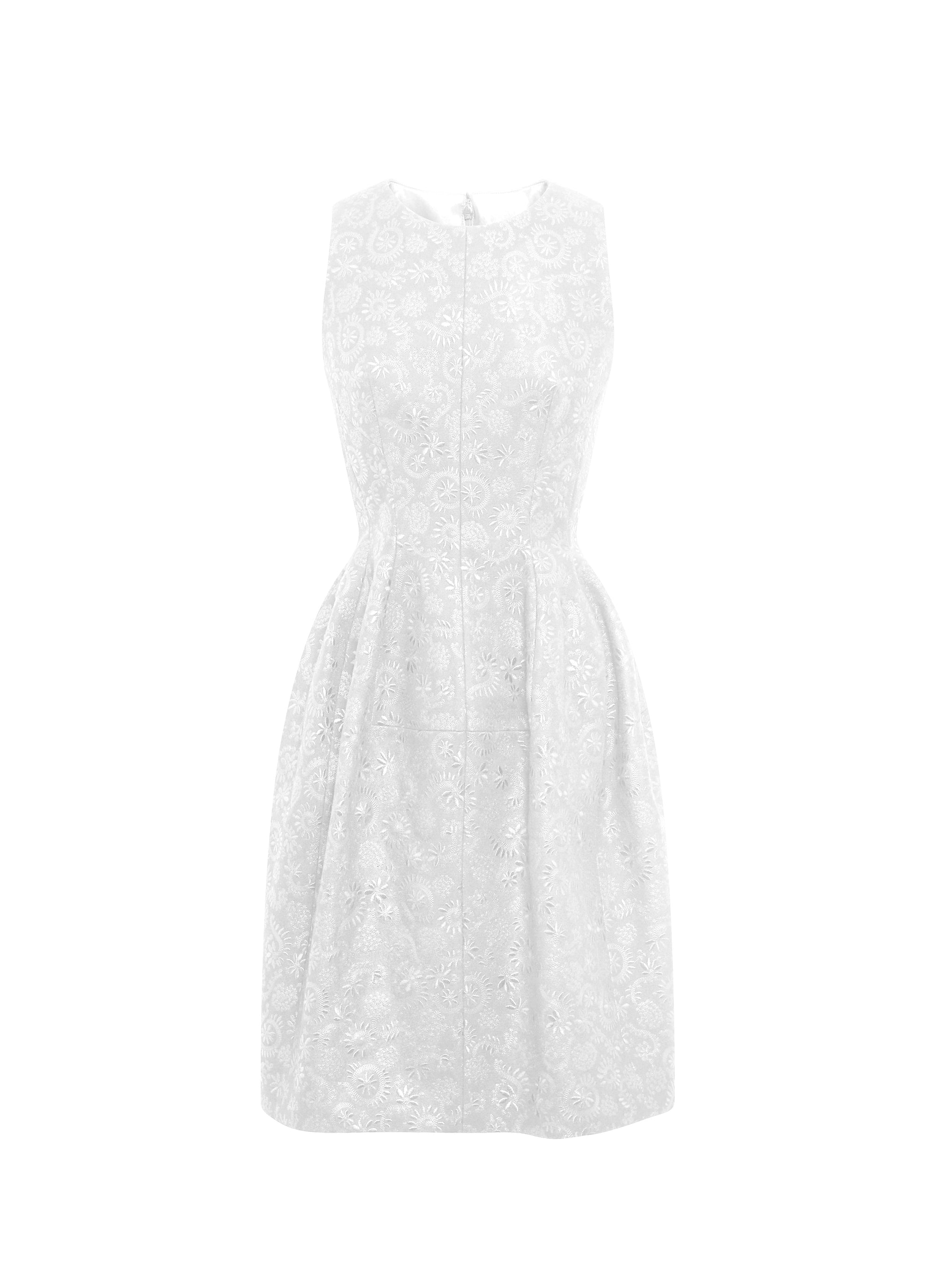 Sleeveless wool and cashmere dress - Mother-of-pearl White