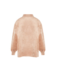 Pull doux à manches longues en laine mélangée - Rose Chair