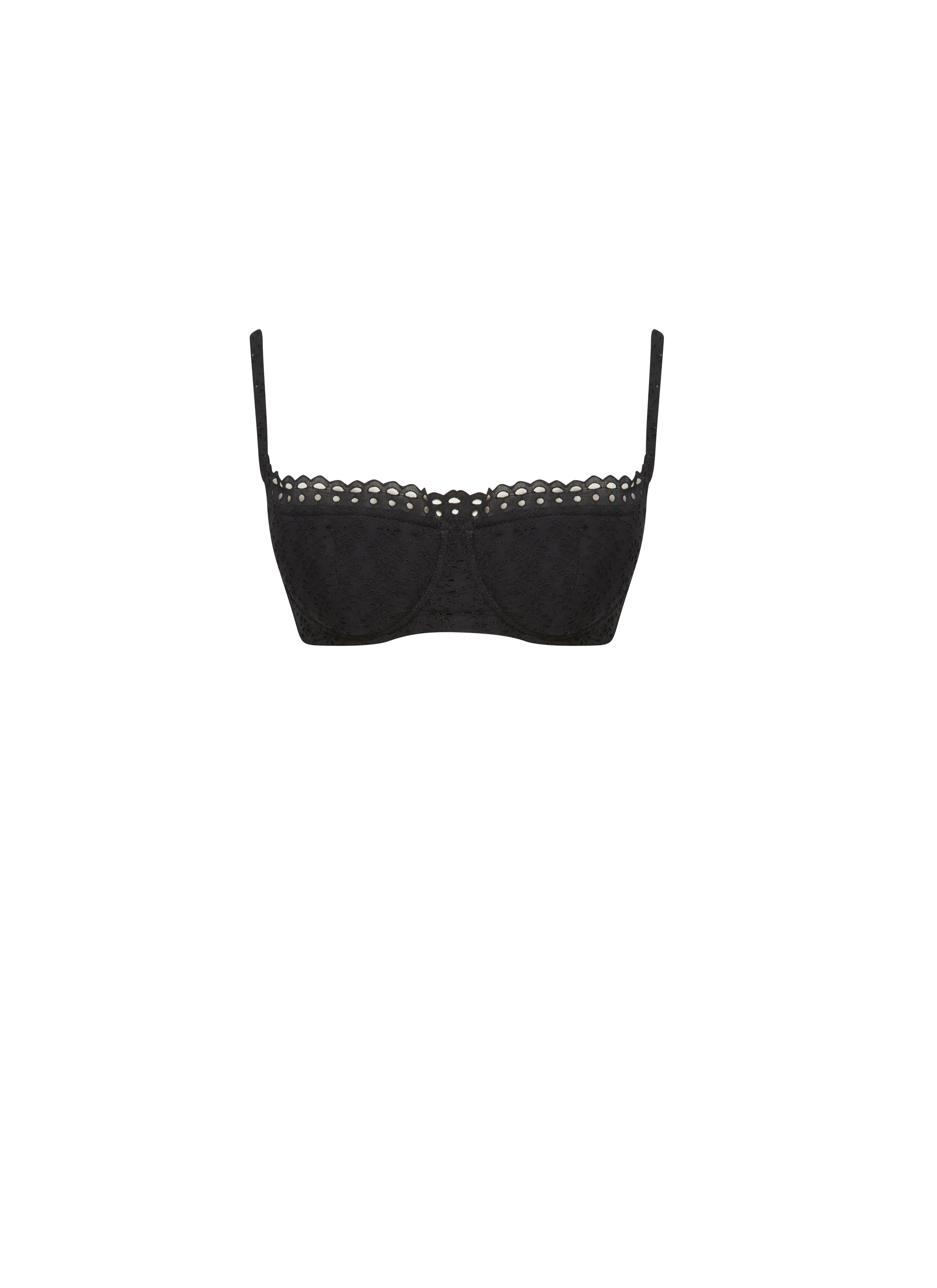 Embroidered bra - Black intense