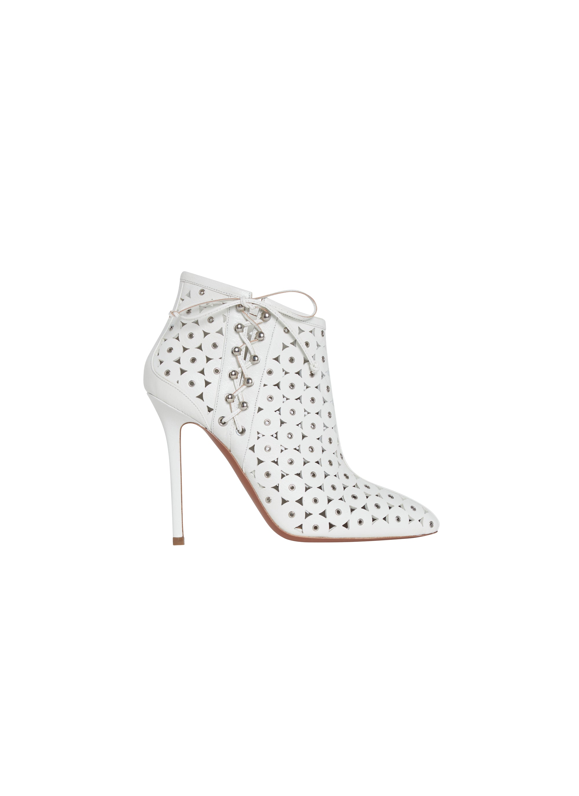 Bottines à talons aiguilles 110 en cuir - Blanc