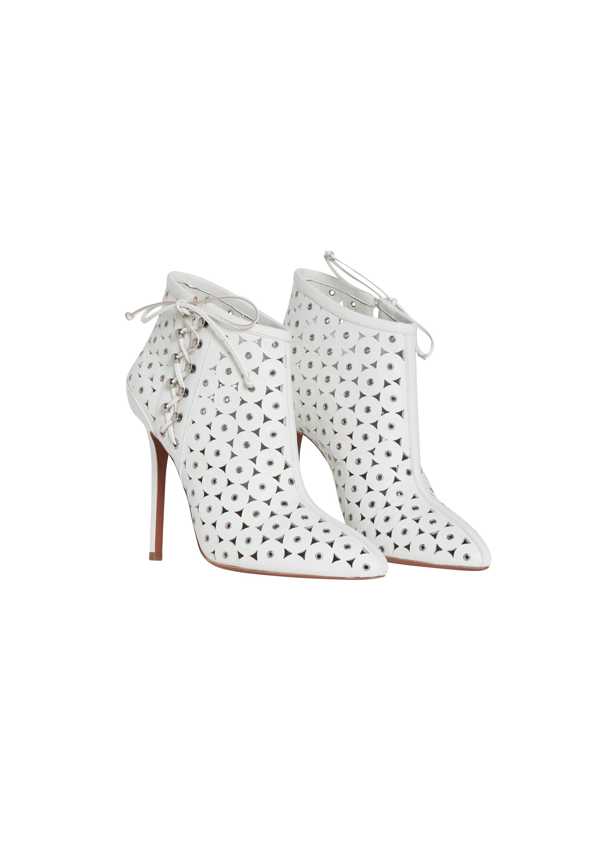 Bottines à talons aiguilles 110 en cuir - Blanc