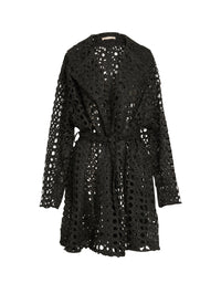 Baroque-effect trench coat - Black