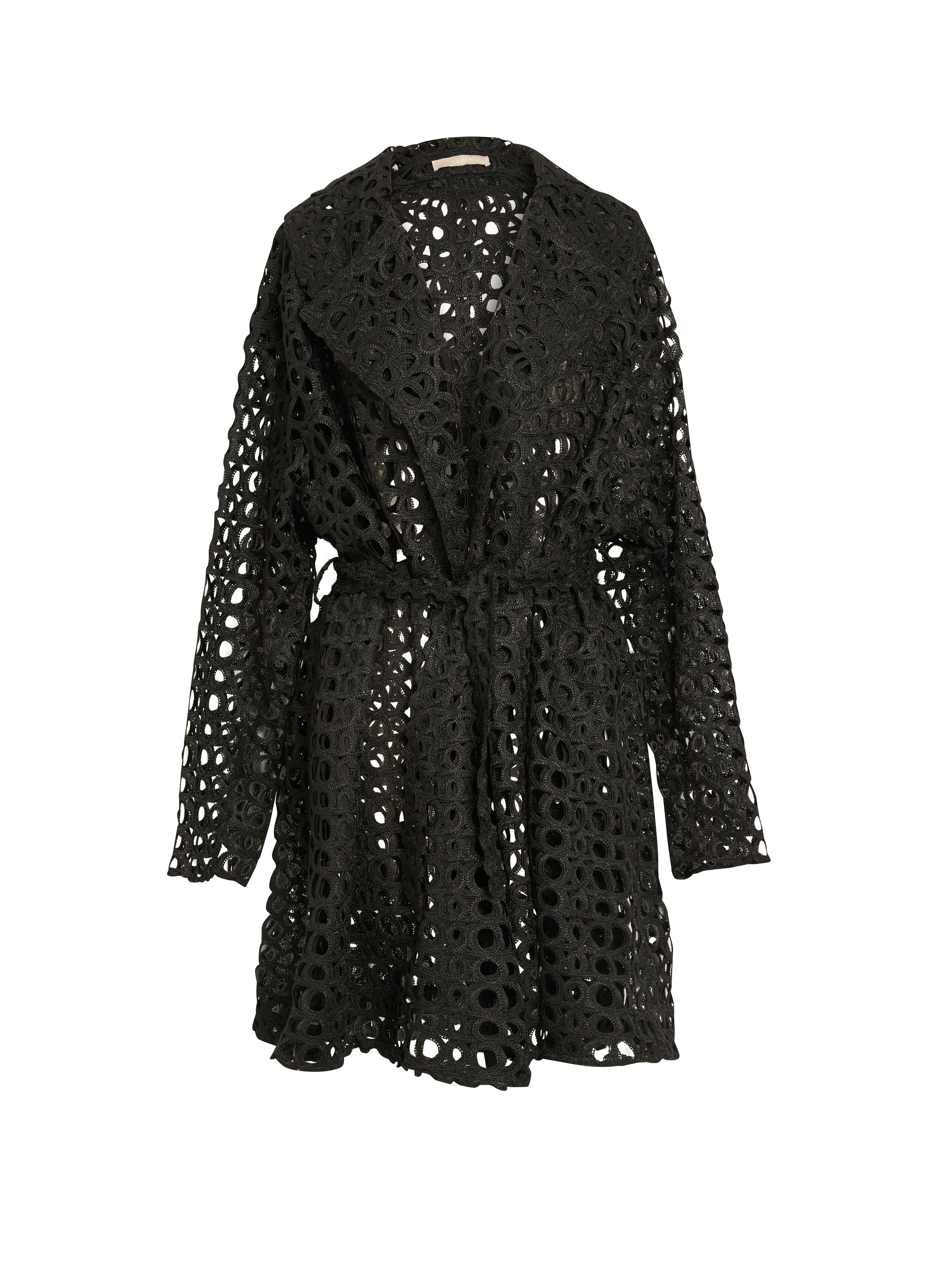 Baroque-effect trench coat - Black