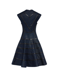 Sleeveless denim dress - Gold