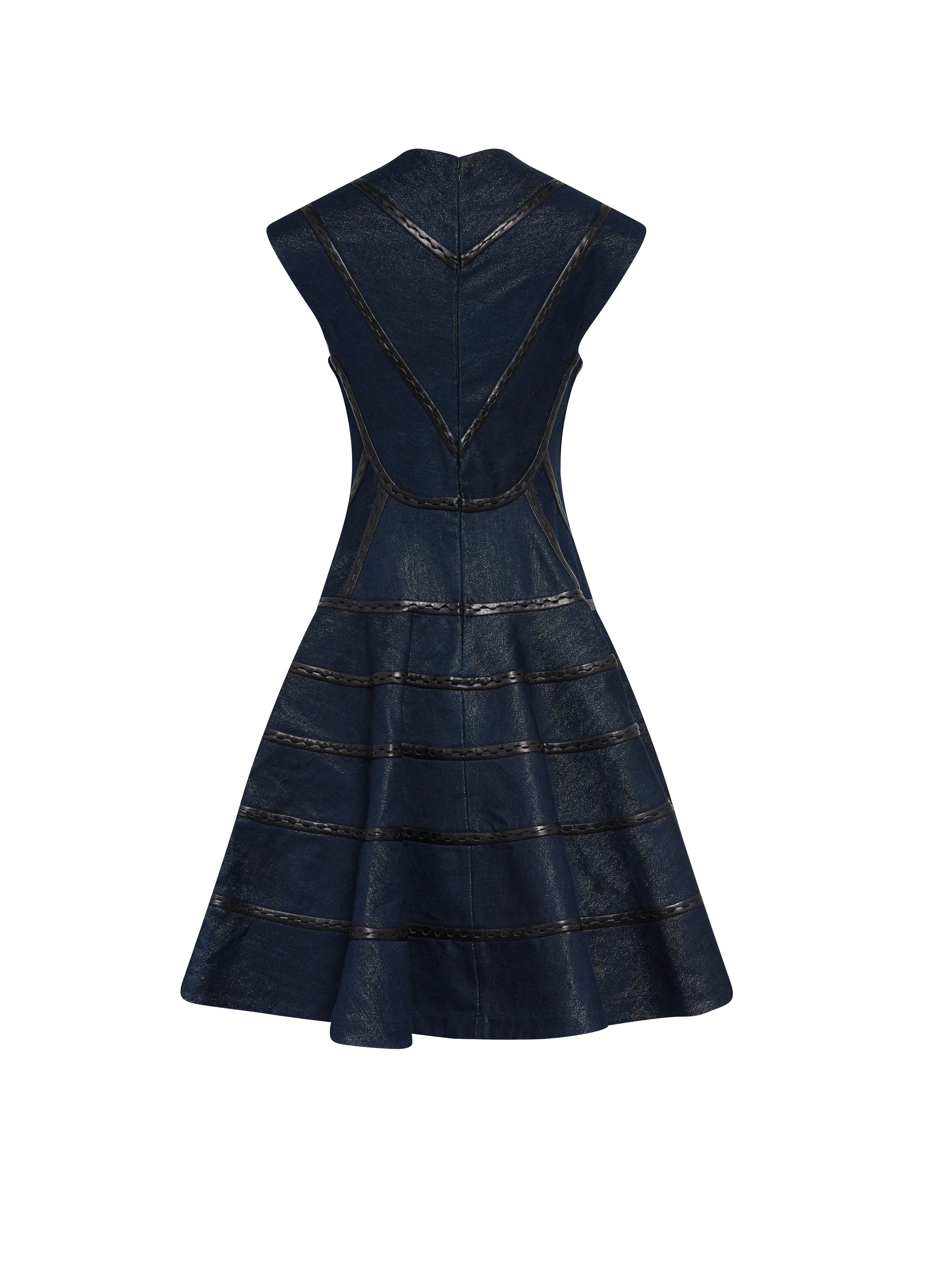 Sleeveless denim dress - Gold