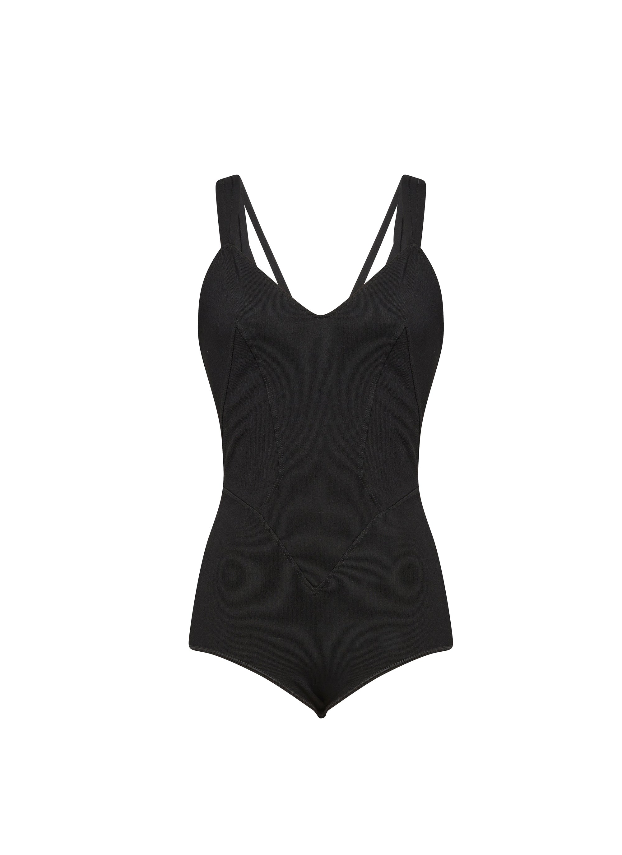 Body col v sans manches - Noir