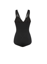 Body col v sans manches - Noir