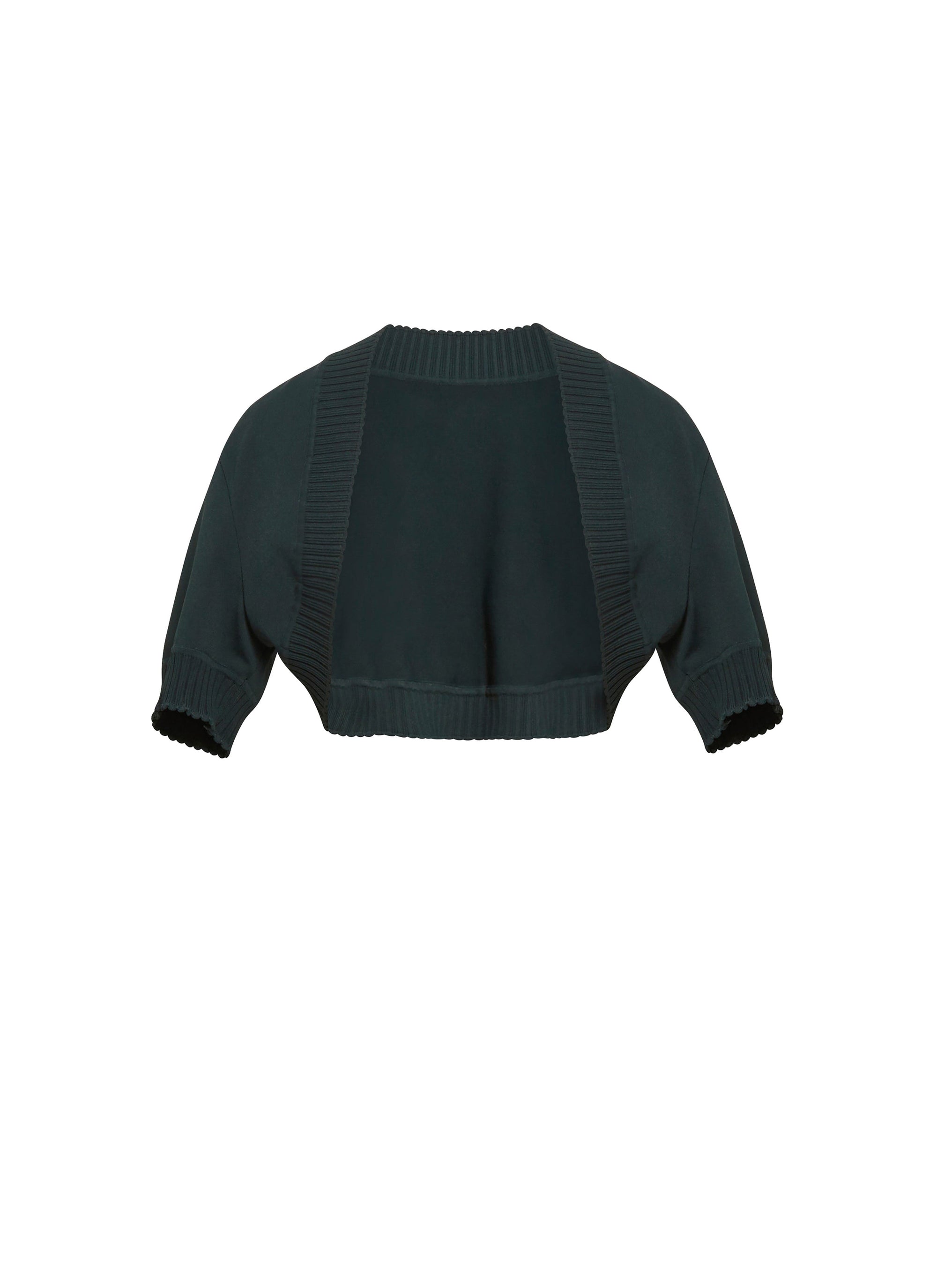 Boléro à manches courtes Trianon en maille - Vert Imperial