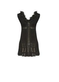 Sleeveless Cherub silk dress - Black intense