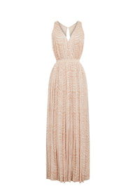 Robe sans manches Vagues mousseline en soie - Rose & Blanc