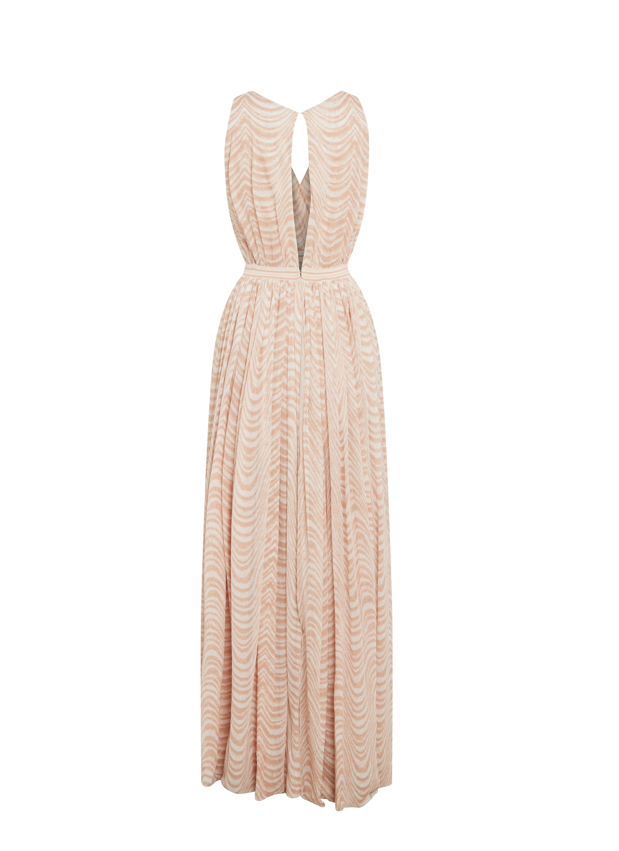 Robe sans manches Vagues mousseline en soie - Rose & Blanc