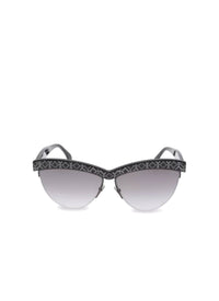 Cat eye glasses with silver motif - Grey & Black