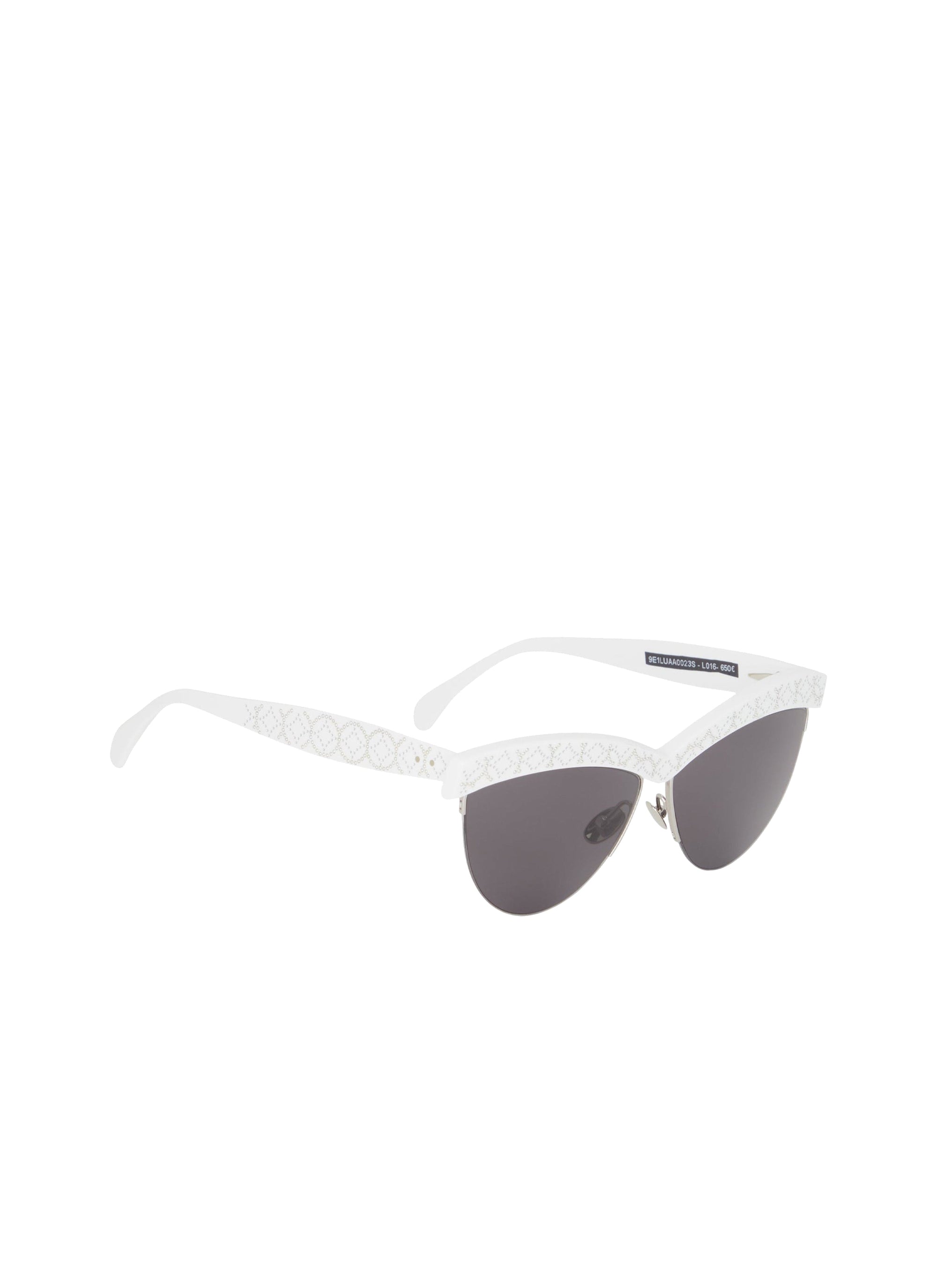 Cat eye glasses with silver motif - White & Grey