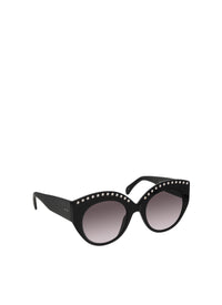 Lunettes de soleil oversize cloutées - Gris & Noir