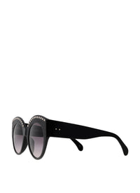 Oversize studded glasses with silver motif - Grey & Black