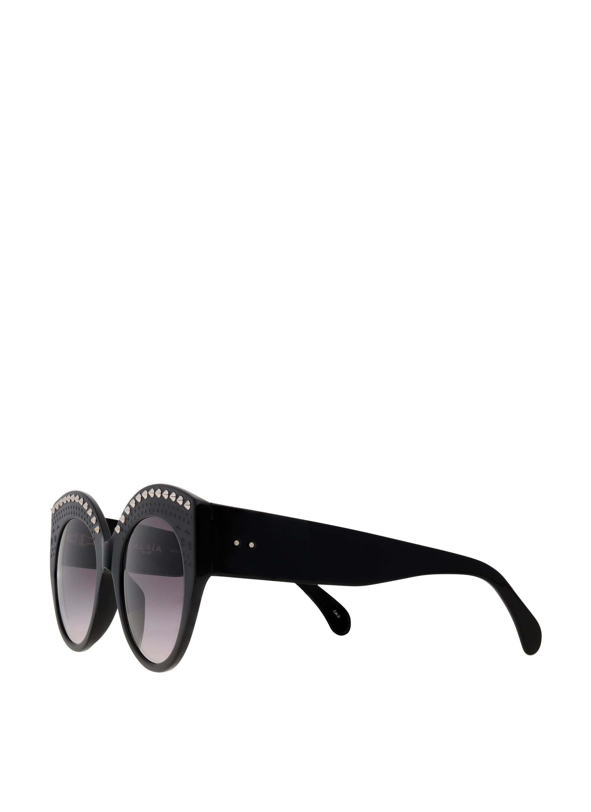 Oversize studded glasses with silver motif - Grey & Black