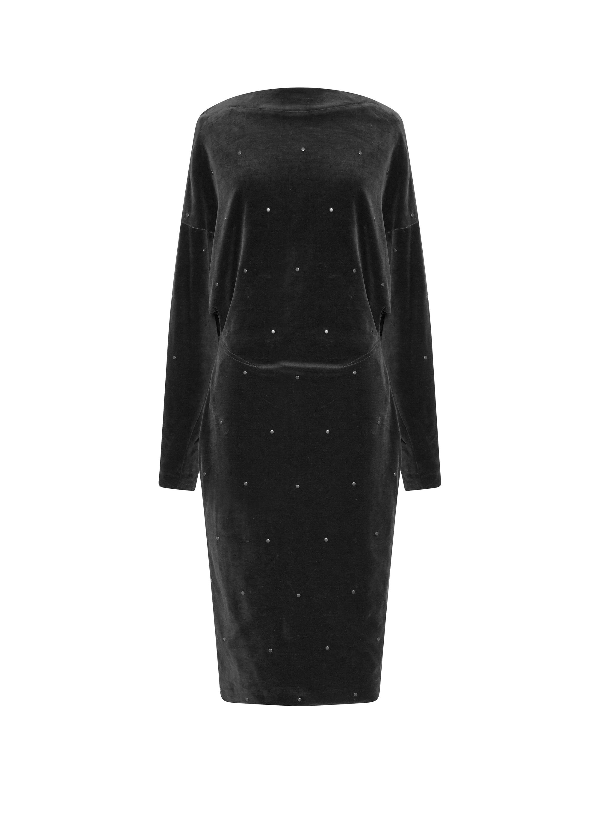Robe à manches longues Jersey de velours - Noir