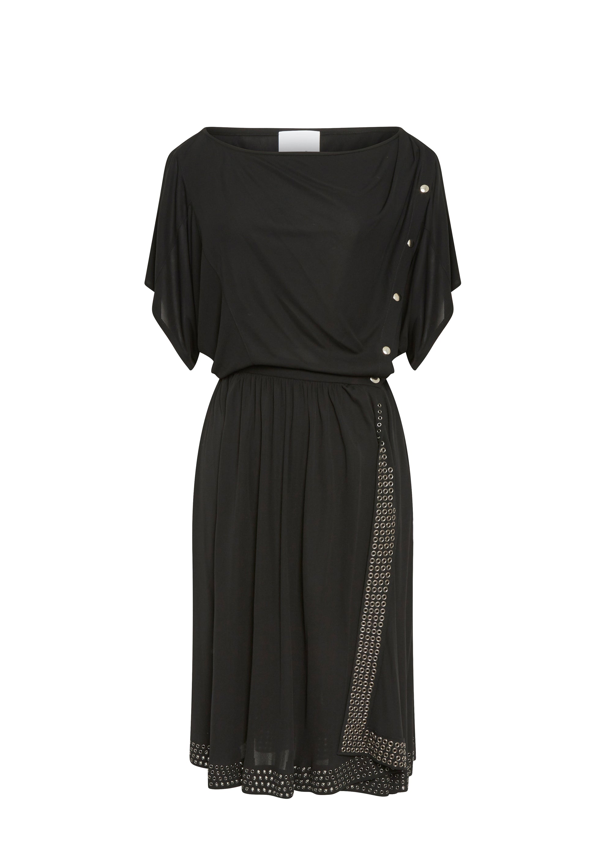 Robe fluide à manches courtes - Noir