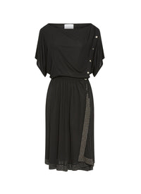 Robe fluide à manches courtes - Noir