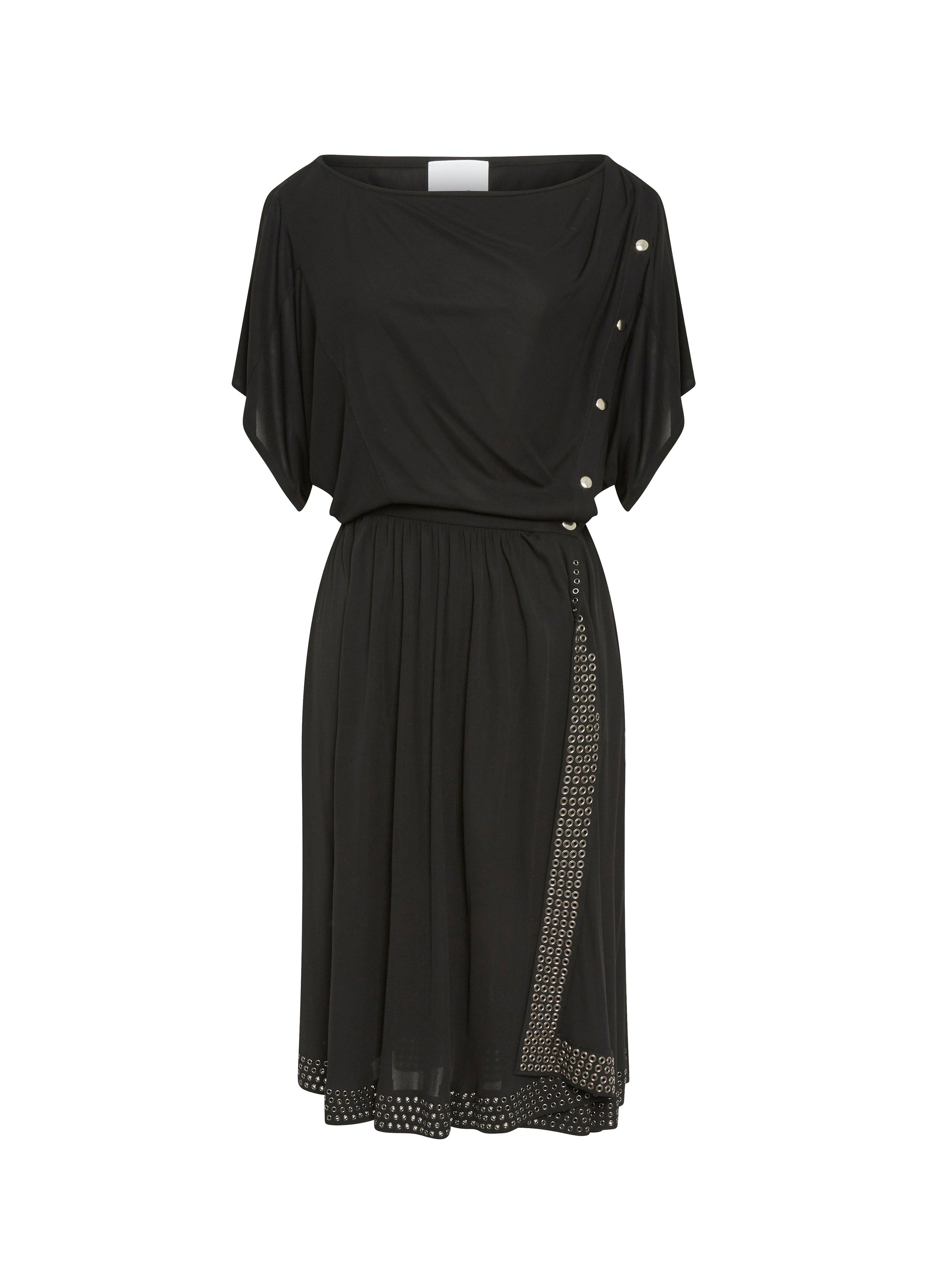 Robe fluide à manches courtes - Noir