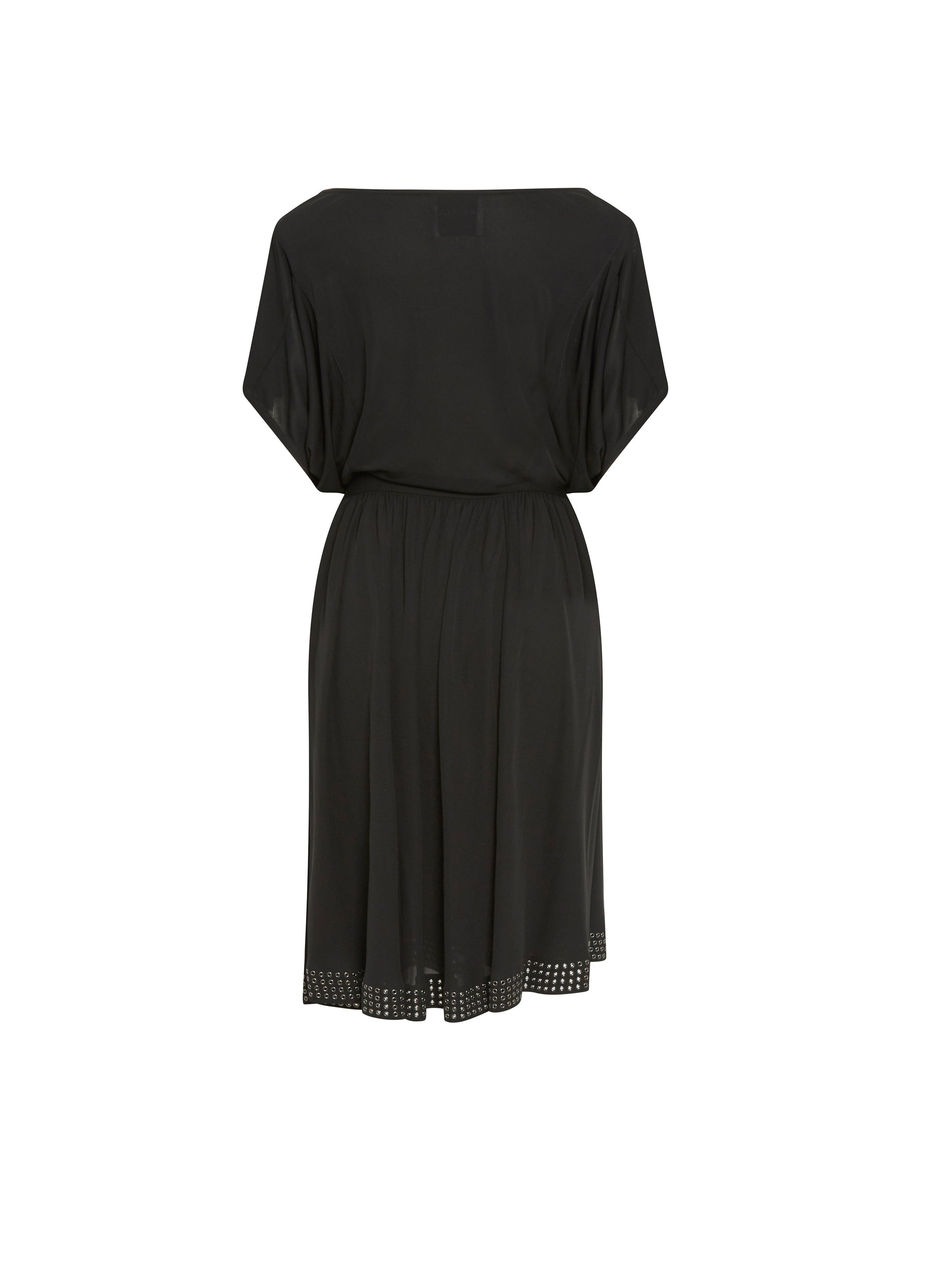 Short-sleeved flowing dress - Black intense