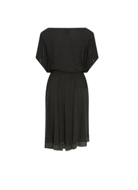 Robe fluide à manches courtes - Noir
