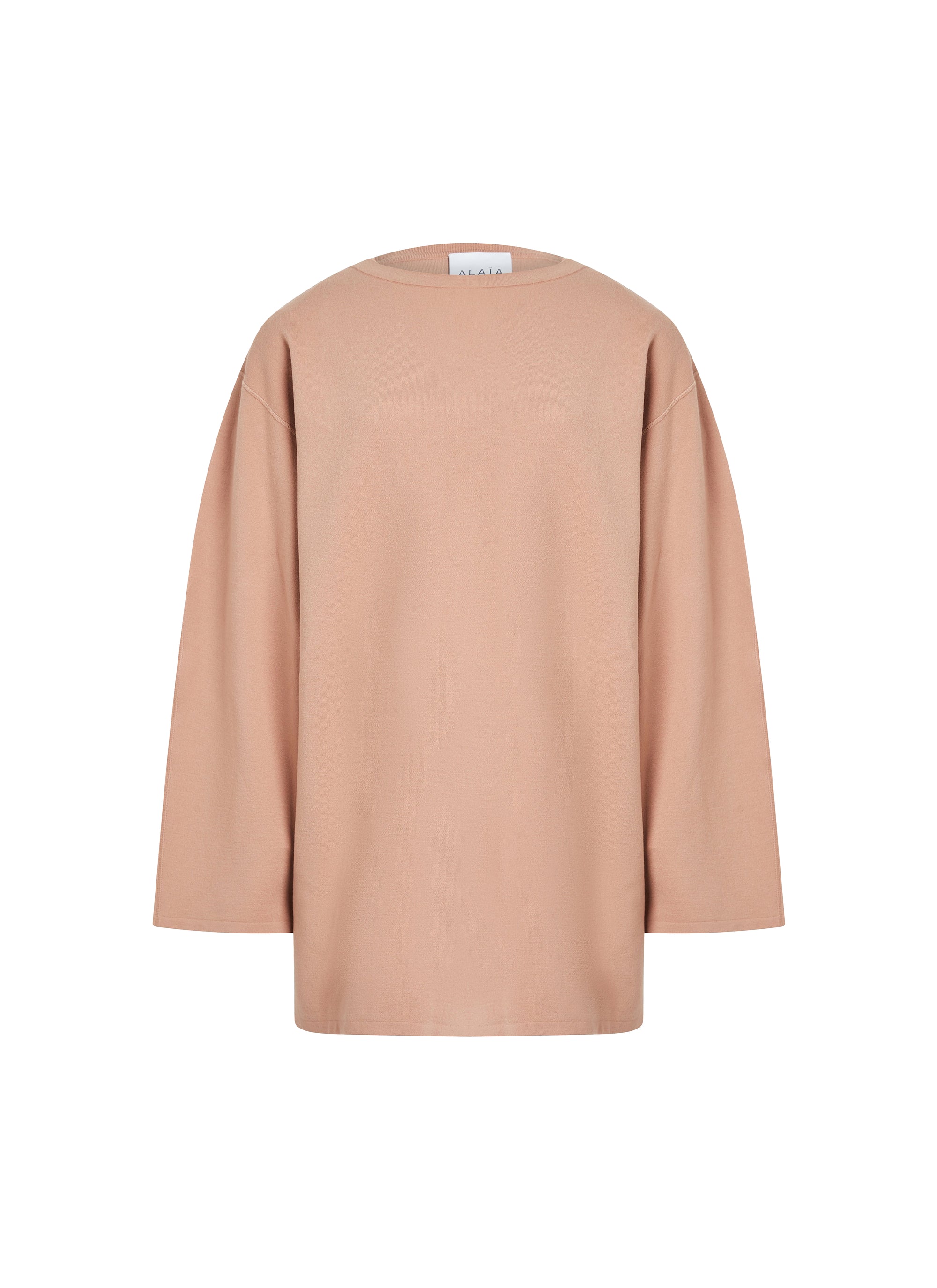Pull à manches longues regular en laine - Nude