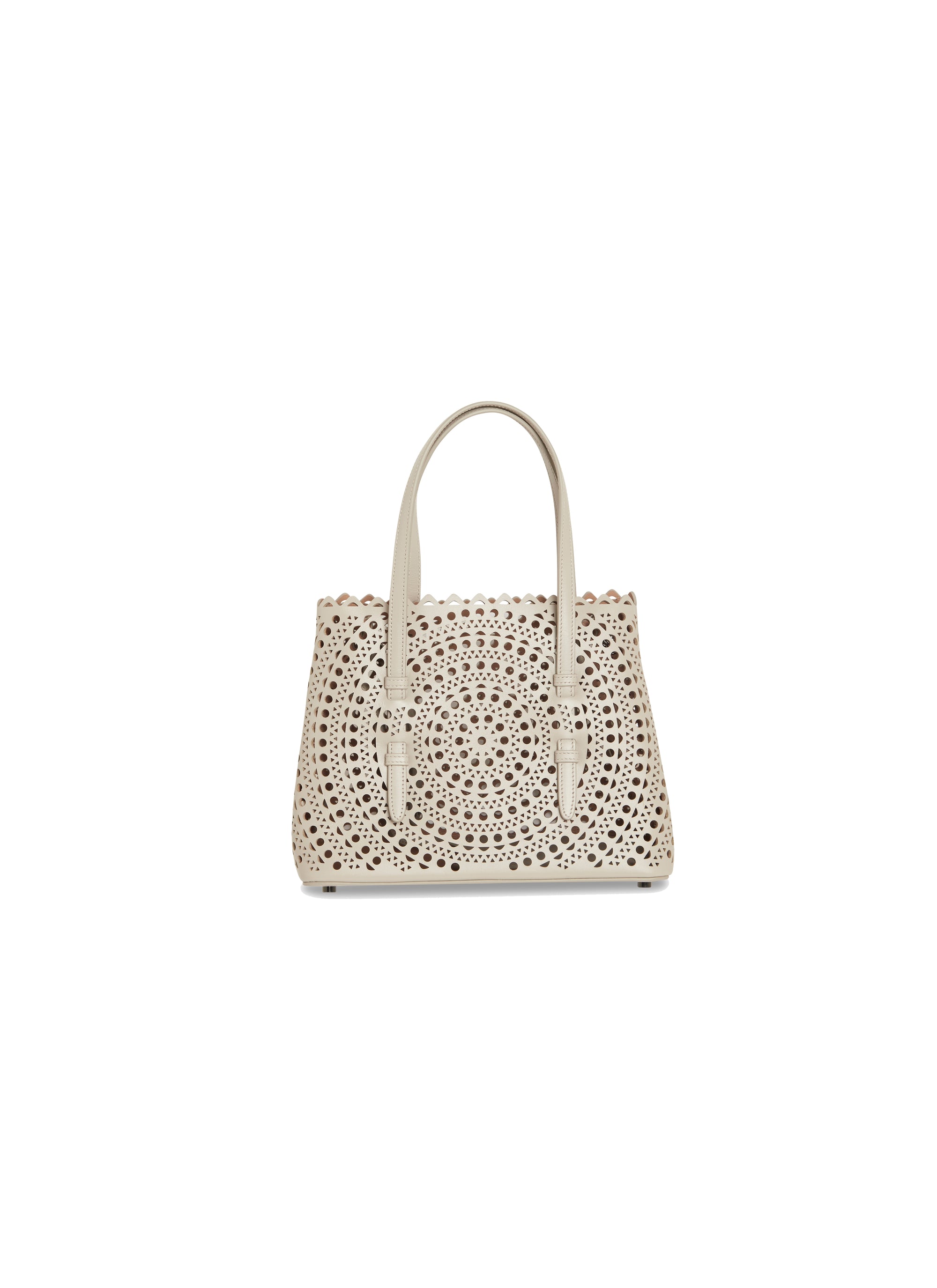 Petit sac Mina ajouré en cuir - Perle
