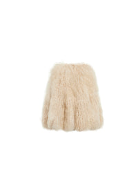 Jupe Mongolie en cuir - Vanille