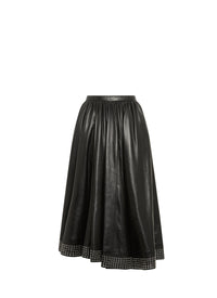 Jupe cloutée en cuir - Noir