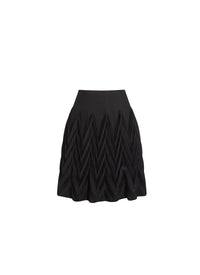 Short flared skirt in wool triangle - Black